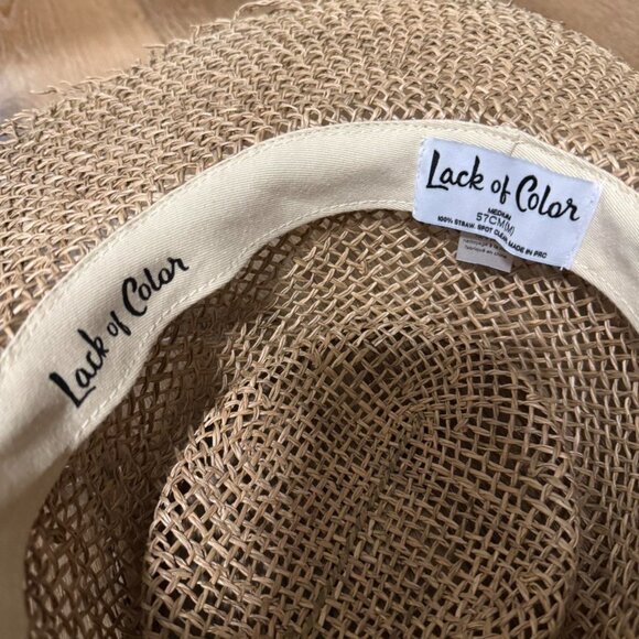 Lack of Color Tan Sunnydip Fray Boater Hat size medium - Picture 6 of 6